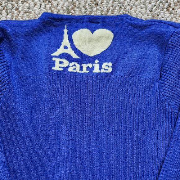 ❤️ Paris Long Sleeve Stretch Sweater in Large Eiffel Tower - Picture 3 of 7